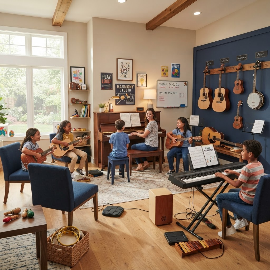 Representação conceitual: Sala de música e formação